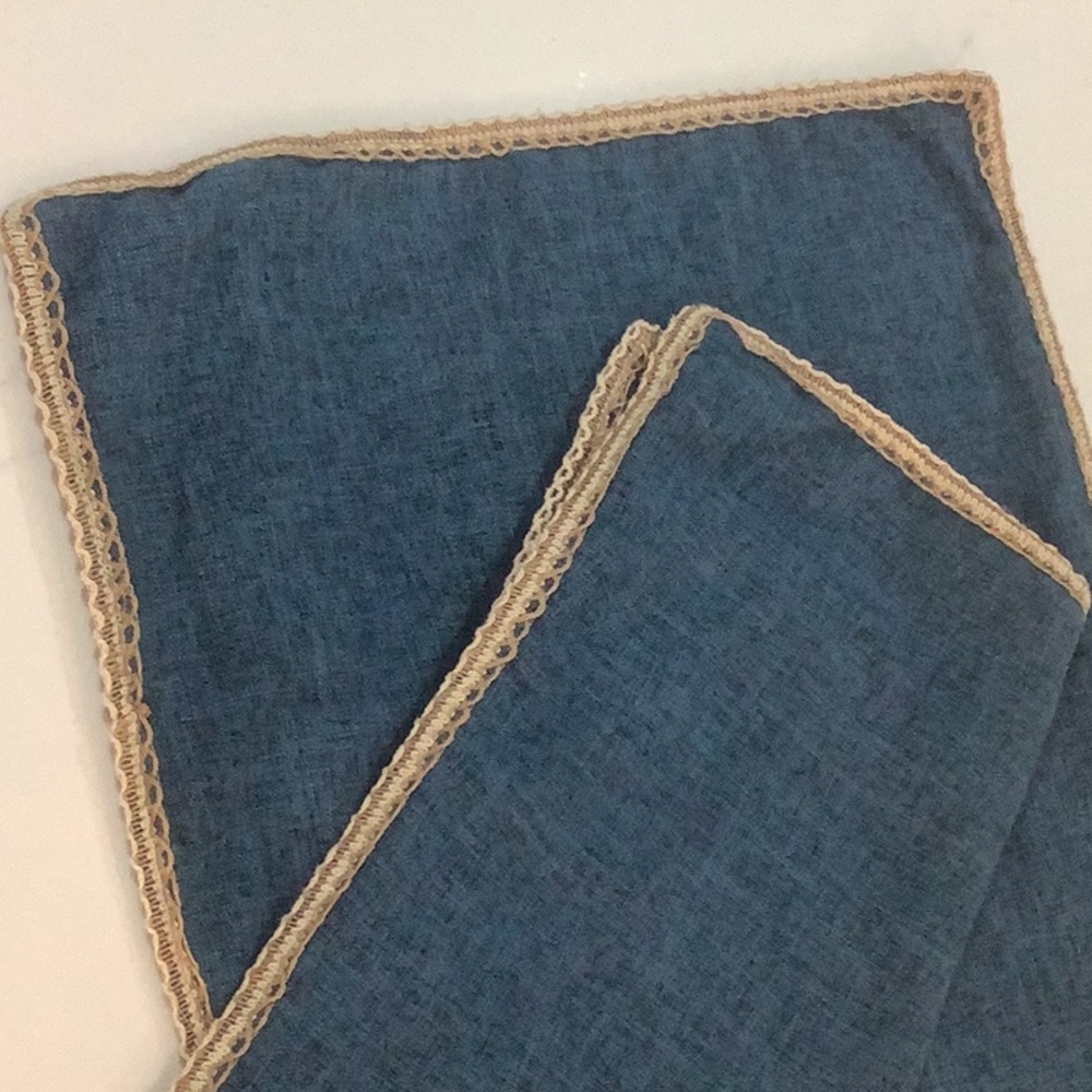 Deep blue linen pillow covers for 22x22 pillow